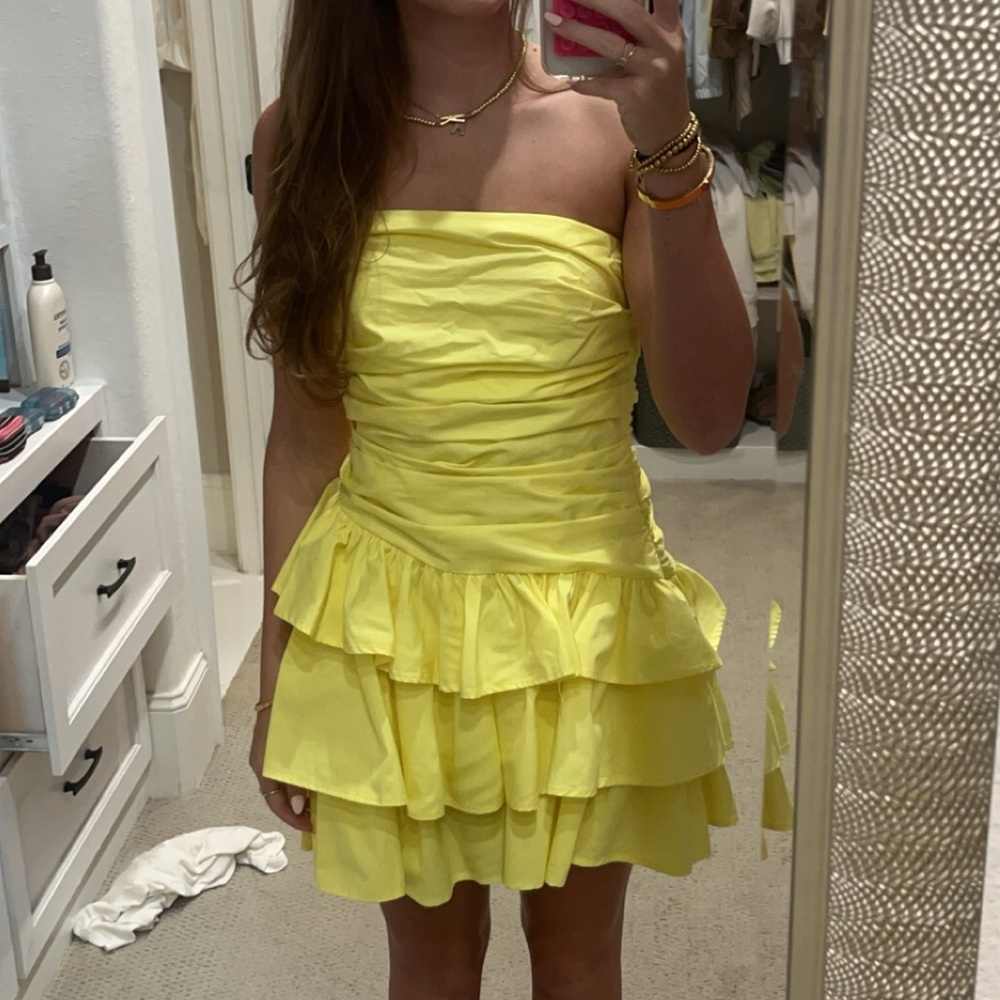 Yellow mini dress